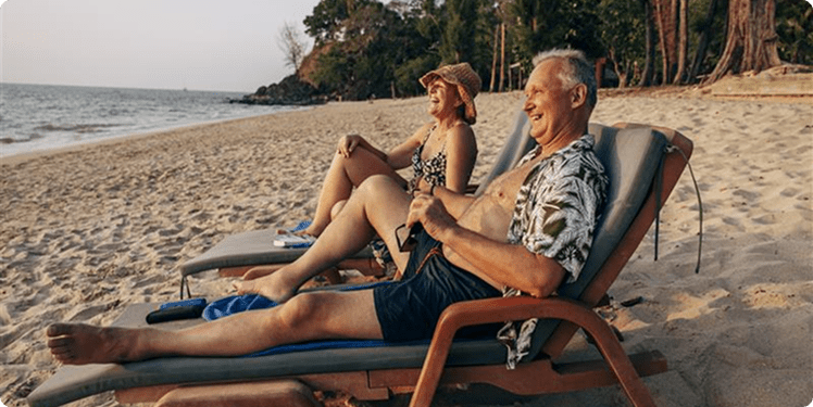 couple sitting on a beach